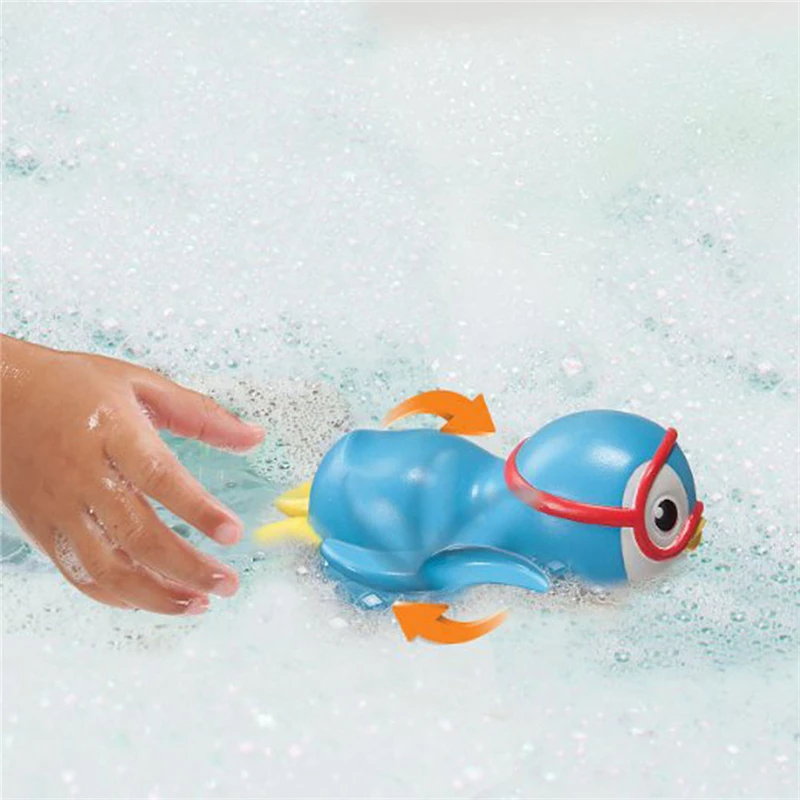 Baby Clockwork Wind Up Swimming Penguin Bath Toy Gift for boys and girls