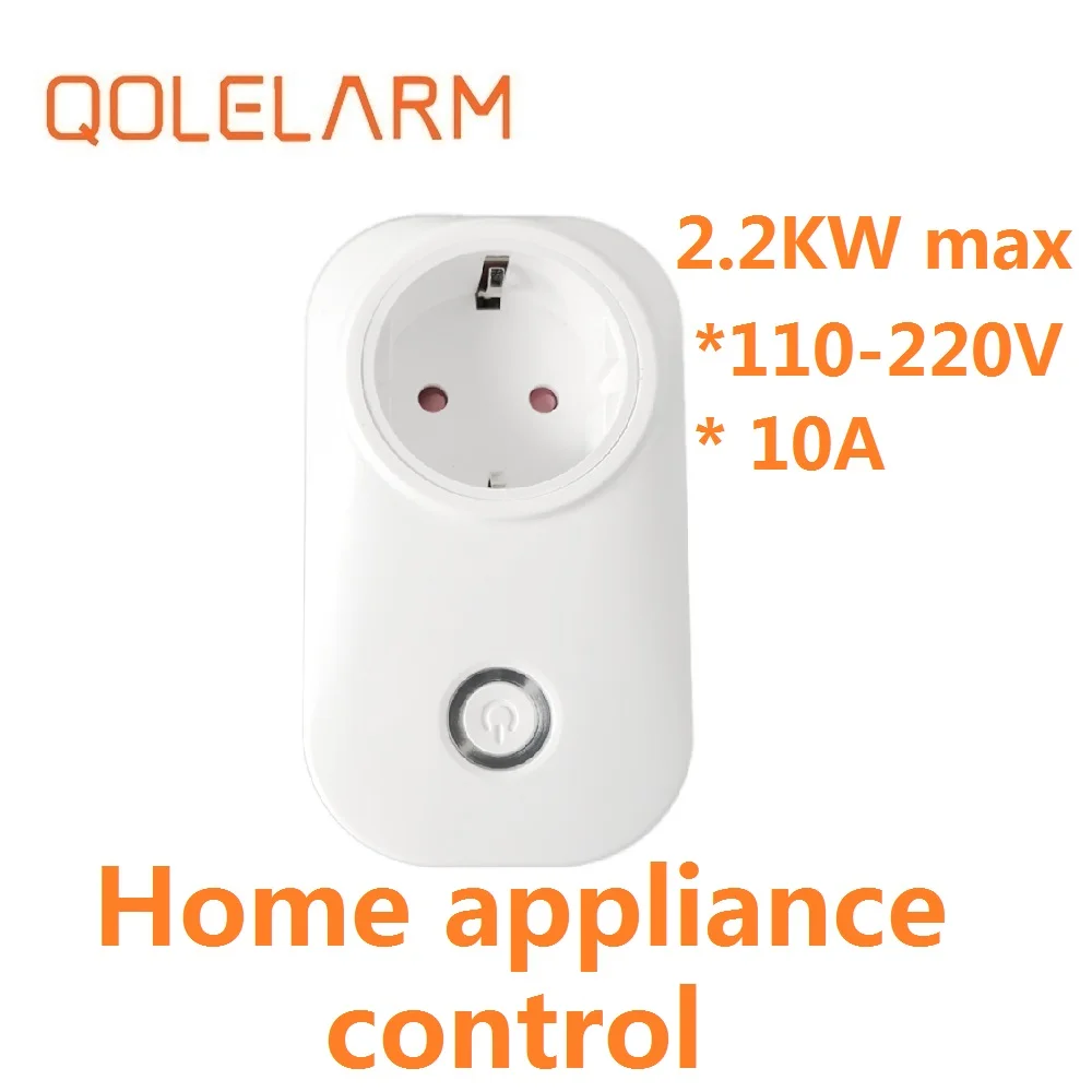QOLELARM LCD Menu WIFI GPRS GSM APP 433MHZ Wireless Home Burglar Security Alarm System with smart socketsmoke sensorwire pir