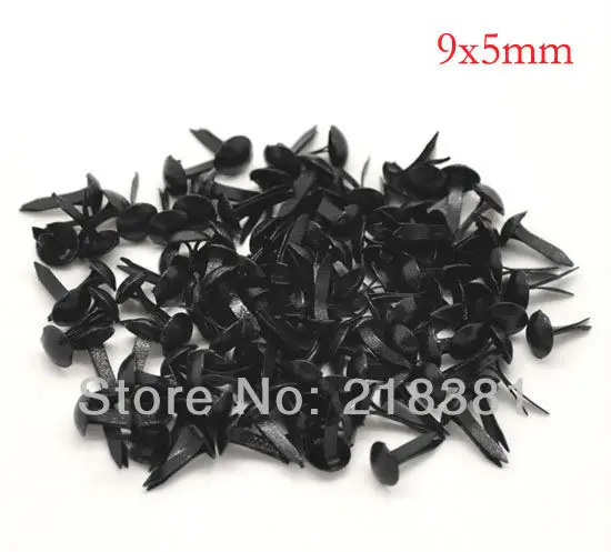 

1000Pcs Black Round Brads Scrapbooking Embellishment 9x5mm