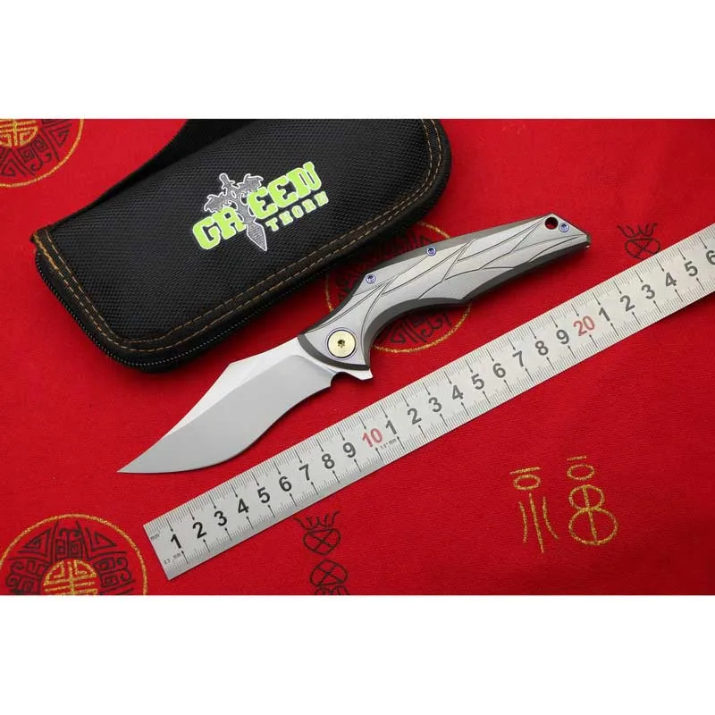 Оригинальный складной нож Yanyue Green thorn лезвие M390 TC4 титановая рукоятка 3D карманный