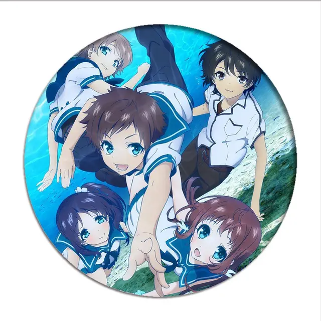 1pc 58mm Nagi no Asukara anime Badges Mukaido Manaka Brooch Icon Sakishima  Hikari Brooch bag deco nice gift
