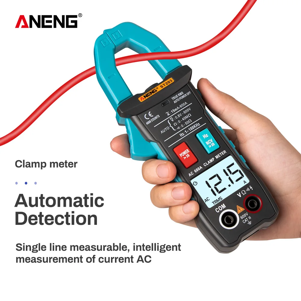 

ANENG ST203 Digital Clamp Meter Multimeter 4000counts True RMS Mini Amp DC/AC Clamp Meters voltmeter 400v Automatic Range