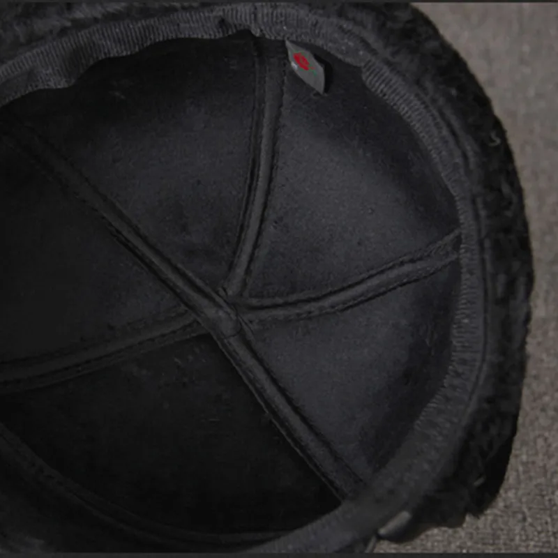 SILOQIN шляпа из натуральной кожи высокого качества из овчины армейские кепки мужские кости среднего возраста преклонного возрста зимние наушники сохраняющие тепло плоские кепки