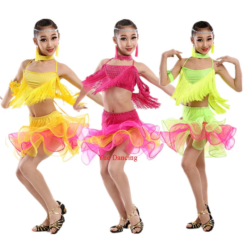 New 2016 Sequin Fringe Tassel Latin Costume Latin American Dance