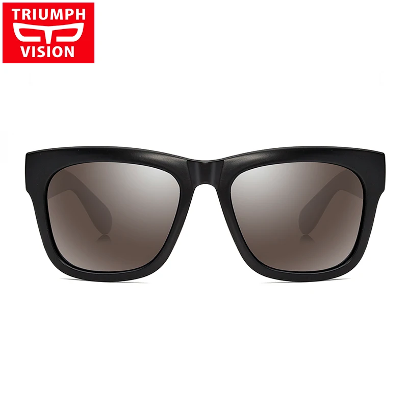 TRIUMPH VISION прочные дужки поляризованные черные солнцезащитные очки для мужчин квадратные оттенки мужские UV400 Polaroid Солнцезащитные очки зеркальные Серебристые синие