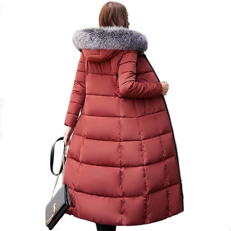 High Quality Hooded With Fur Women Winter Jacket Womens Jackets Long Cotton Padded Warm Female Coat Long Coats Parka 2019 High Quality Hooded With Fur Women Winter Jacket Womens Jackets Long Cotton Padded Warm Female Coat Long Coats Parka 2019