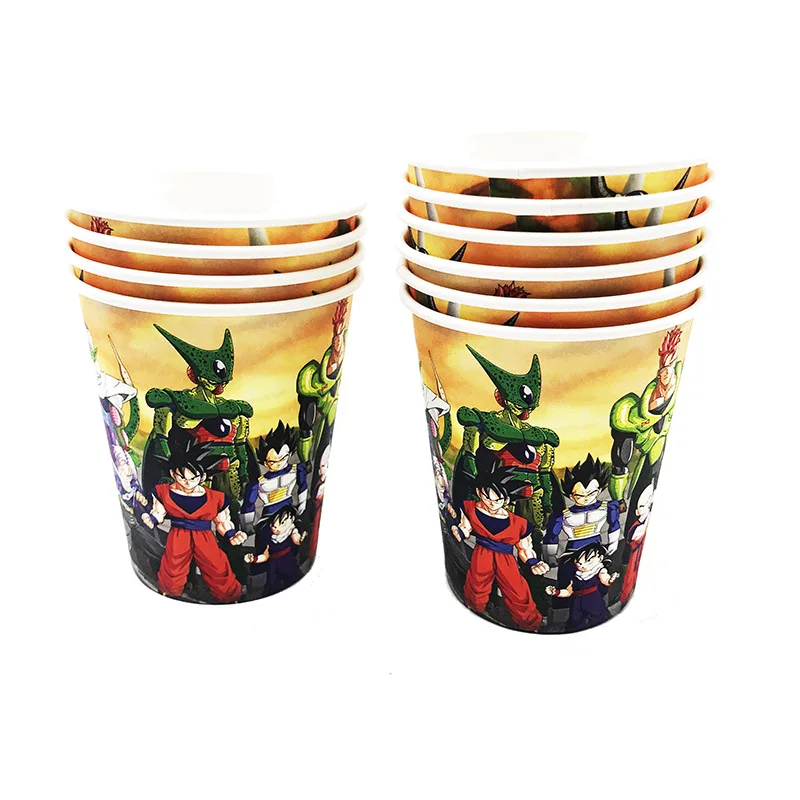 Тема Dragon Ball одноразовые тарелки салфетки для стаканчиков Dragon Ball одноразовые чашки соломинки баннеры Dragon Ball товары для дня рождения