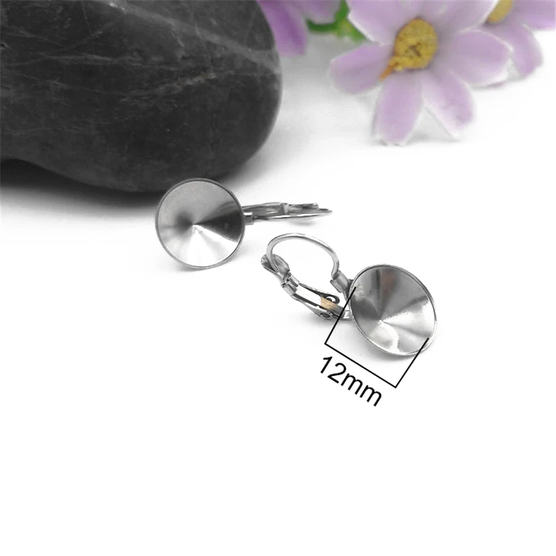 50PCS Stainless Steel Earring Cabochon Settings – DIY Jewelry Base Wholesale 3