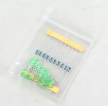 GREEN LED Lamp Experimental Package Include 10pcs LED + 10pcs Resistance Suitable For Raspberry Pie For Arduino/MCU
