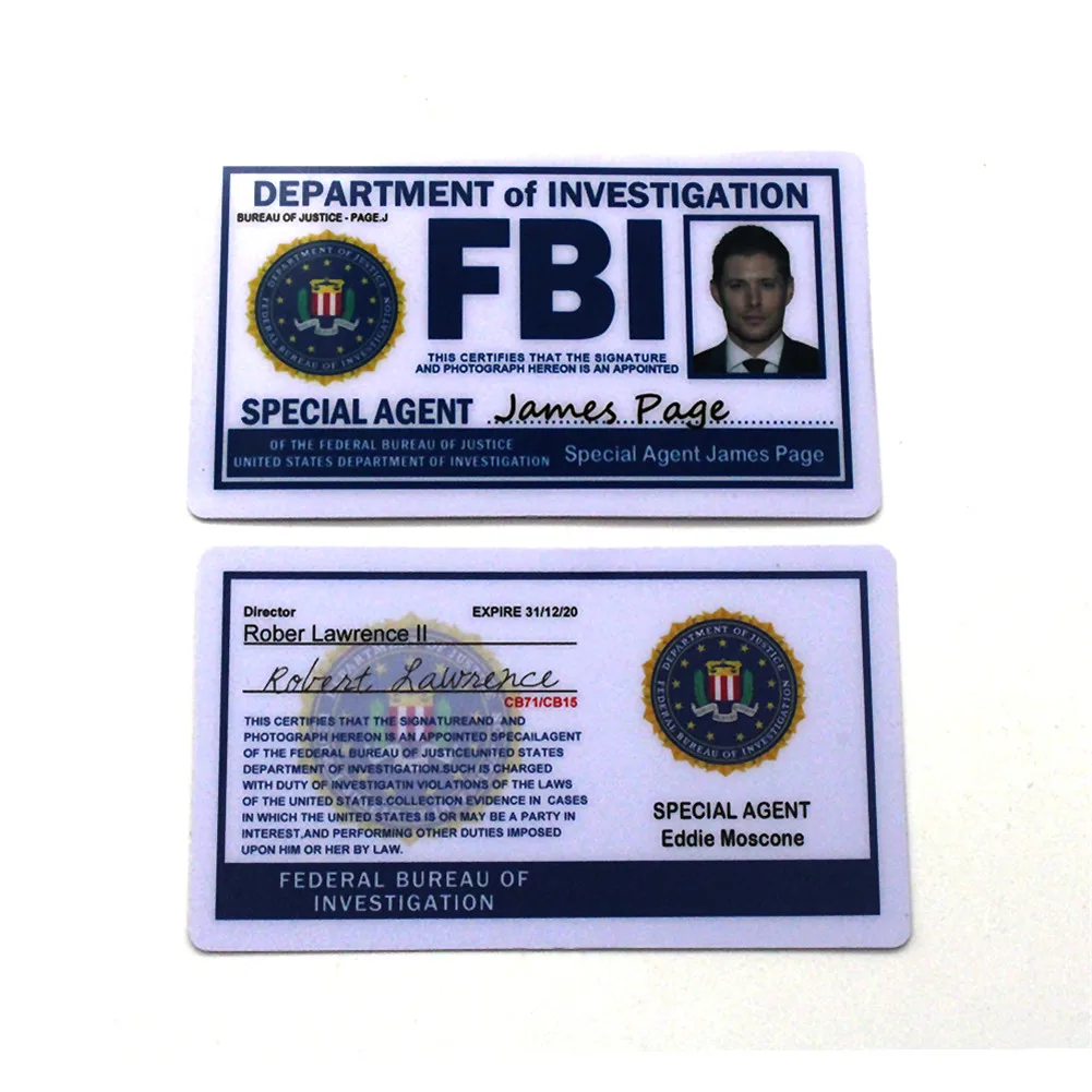 Titular do Cartão de Identificação da Polícia Crianças Role Playing Brinquedos Ocupações Sobrenatural Dean Sam Winchester Fbi Metal Crachá Cartões Carteiras Titular 4 Cheap Outros brinquedos de profissão