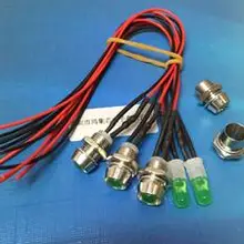 12 В с металлической LED держатель F3 3 мм белый красный зеленый синий желтый оранжевый RGB Светодиодная лампа с 20 см Провода X 100 шт