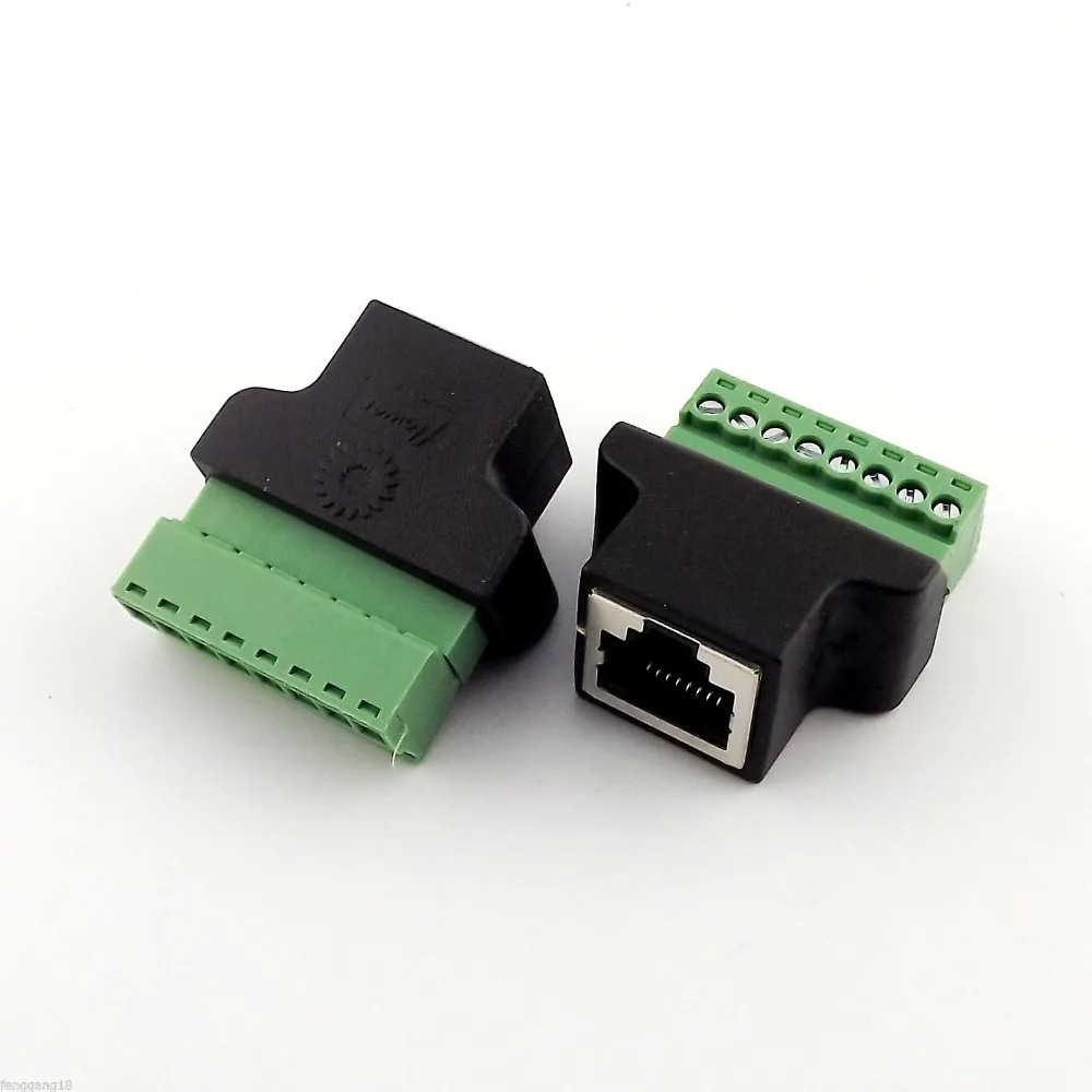 

10pcs Ethernet RJ45 Female To Screw Terminal 8 Pin CCTV Digital DVR Adapter Connector