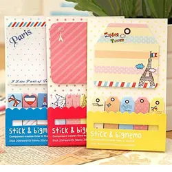 Мультфильм печати MiniMemo Pad Самоклеющиеся колодки StickerBookmark sticerysticky NotesGifts школы starterystores12.5 * 7,5 см