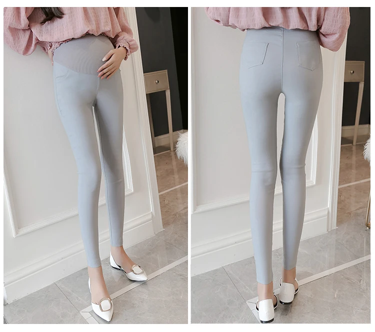 1662# Strech Cotton Skinny Maternity Legging Autumn Fashion Slim Pants Clothes for Pregnant Women Belly Pregnancy Clothing