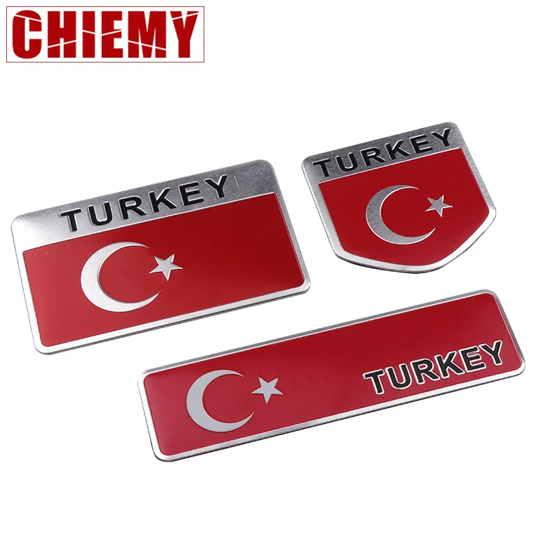 

car styling 3D aluminum TURKEY National Flag Car sticker Auto Body Turbo Emblem Badge Decals motocross motorcycle accessories