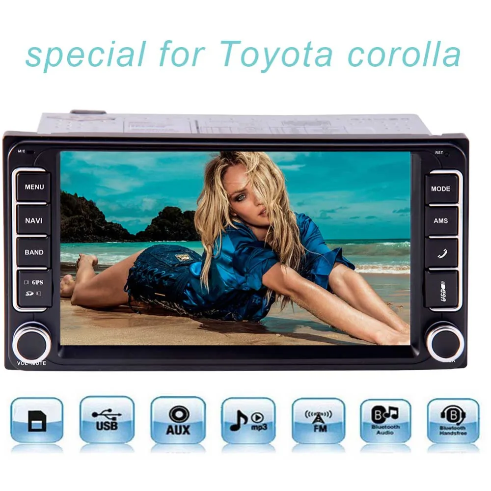 

Free 8 GB Map Card Touch Screen 2 Din in Dash Head Unit Special for toyota Corolla with Built-In Bluetooth, USB, SD,AM/FM Radio,