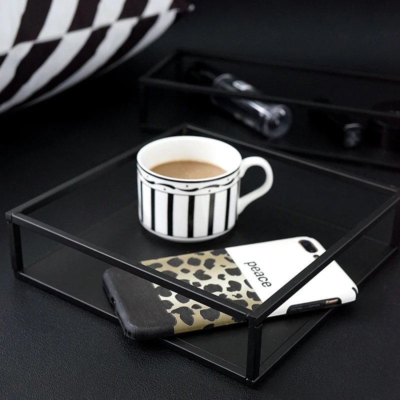  SWEETGO Square tray white black cake tools for dessert table party decoration perfume/ makeup/jewel