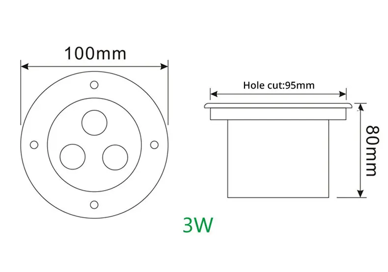 Levou ao ar Luz ao ar Levou Convés Inground Lâmpada Ac110v-240v Ip67 12 v Subterrâneo Livre Branco Quente Rgb Enterrado Luz D100 * H85mm 3 w 18 subterrâneo luz ao ar livre Branco Quente