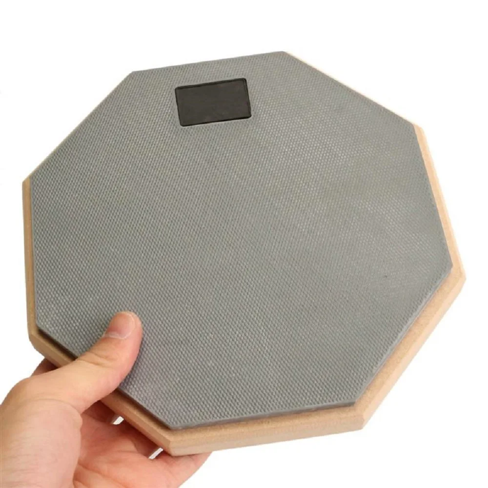 

8 Inch Gray Rubber Wooden Dumb Drum Practice Training Drum Pad for Jazz Drums Exercise Musical Instrument