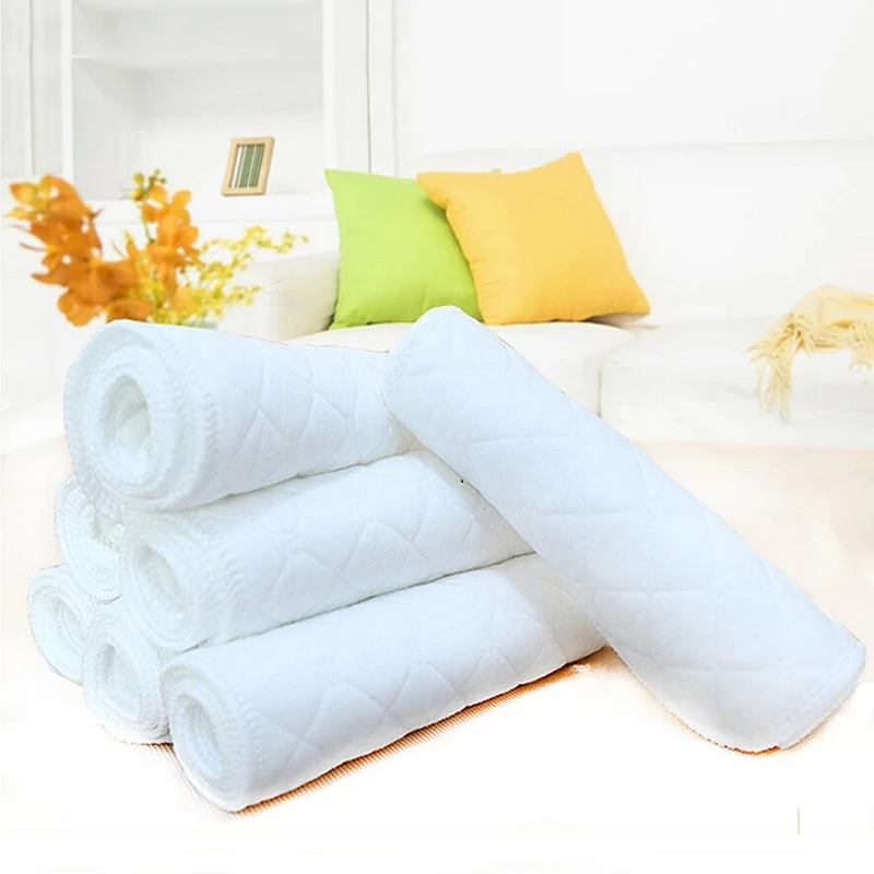 10pcs Reusable font b Baby b font Infant Cloth Diaper Nappy Liners Insert Cotton White Reusable