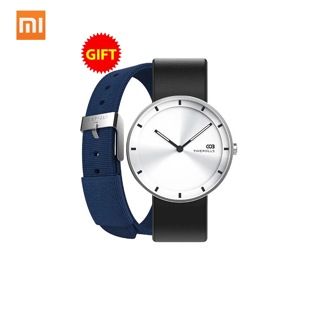 Xiaomi Mijiia TIMEROLLS-COB Quartz Wrist Watch Luminous Pointer Stainless Steel Water Resistant Watches Men Women Luxury Watches - Цвет: Серебристый