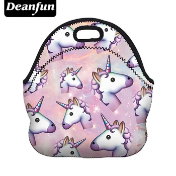 

Deanfun Unicorn Lunch Bag 3D Printed Cartoon New Fashion Neoprene Waterproof Zipper for Picnic Women 50818