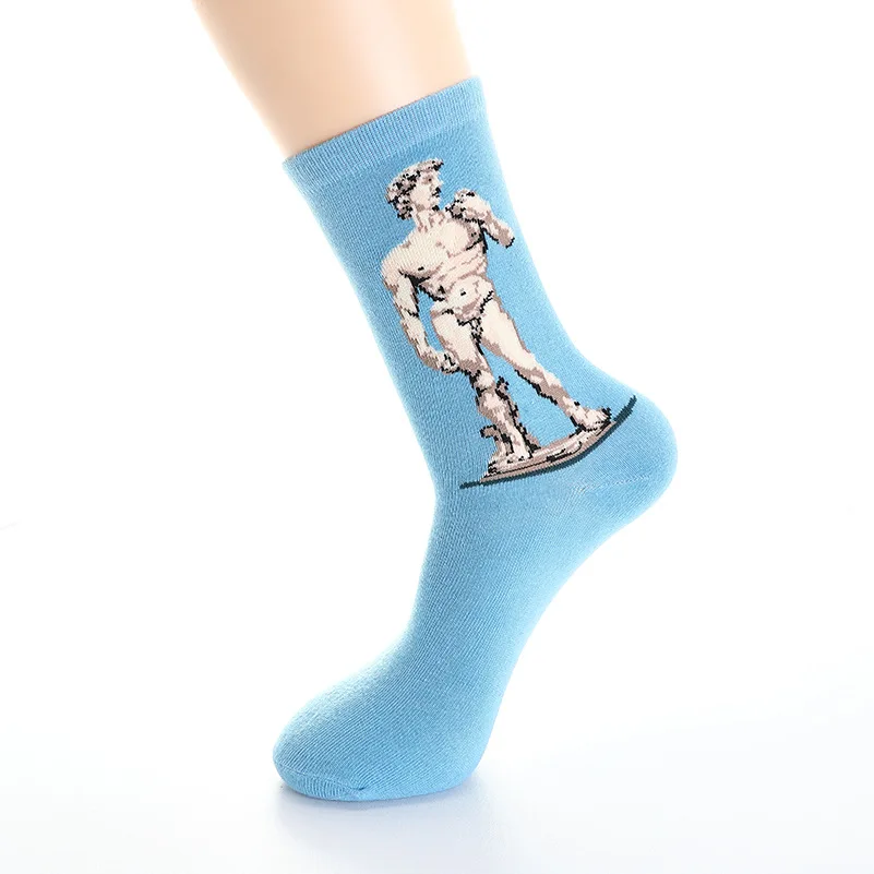 Счастливые носки, unisexFunny Art, нарядные носки, много цветов, мужские летние модные носки, набор, принт Ван Гога, художественные носки