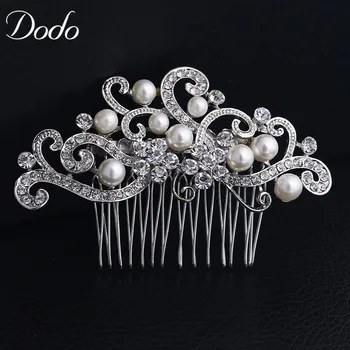 

DODO New Fashion Luxurious Romantic Crystal Rhinestone Simulated Pearl Bridal tiara Wedding Hair Comb Pageant Jewelry A096