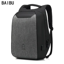 BAIBU Многофункциональный рюкзак с паролем дорожная Противоугонная 15," Сумка для ноутбука водонепроницаемый USB порт зарядки подростковые школьные рюкзаки