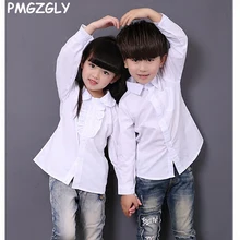 Новинка; модные детские рубашки для мальчиков; сезон весна-зима; высококачественные осенние детские рубашки из хлопка; Коллекция года; однотонные длинные рубашки; одежда для детей