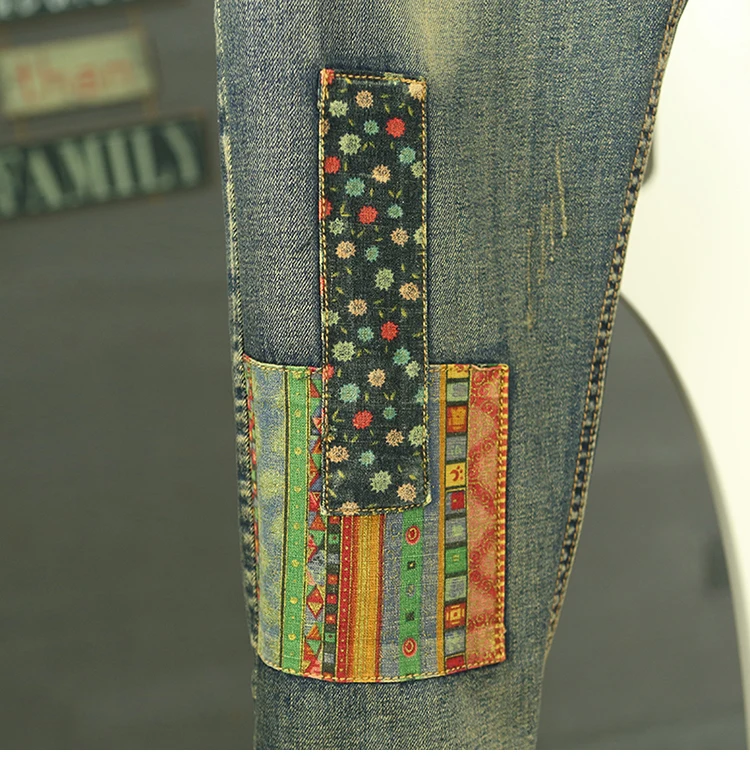Рваные джинсы для женщин Дамские шаровары свободные кружево до хлопок полной длины эластичный пояс с высокой талией с карманами