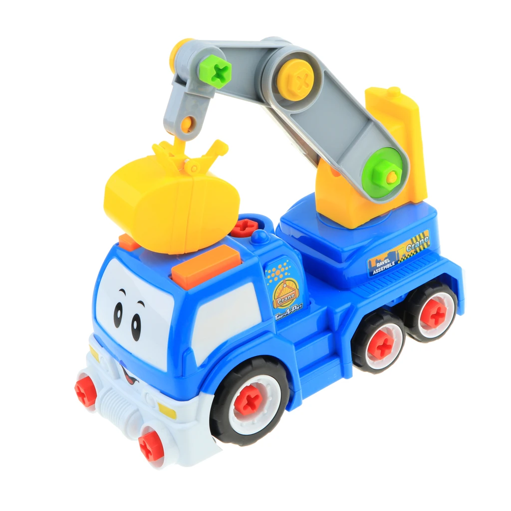 Take Apart Constructions Vehicles Toys - Assemble RC remote control Engineering Truck w/ Electric Drill Tool Kit Screwing Block