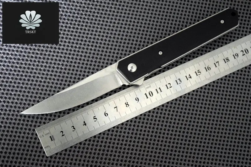 

Trskt Kwaiken Flipper Knife 9cr18mov /D2 Blade G10/TC4 /Carbon Fiber Handle Ball Bearing Folding Knives Outdoor Survival Tool