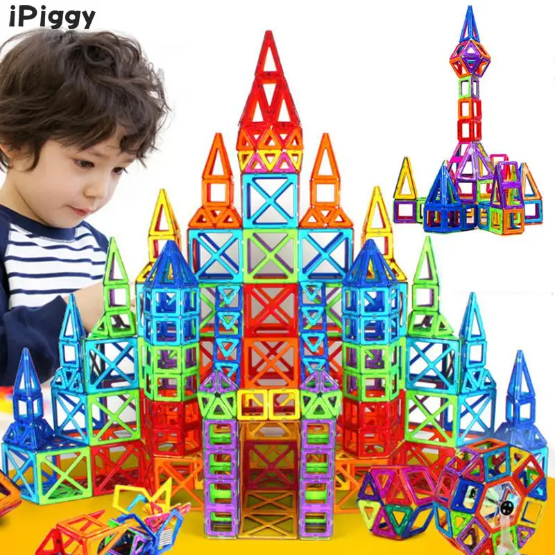 

2018 Newest Educational 58pcs-158pcs Mini Magnetic Blocks Construction Set ABS Magnet Models Building Toy Designer Kids Gifts