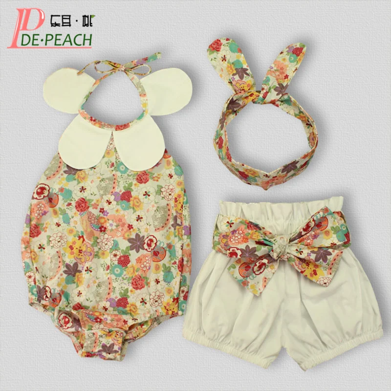 New Brand Baby Clothes set New Cotton Girls Outfit Fashion Sleeveless