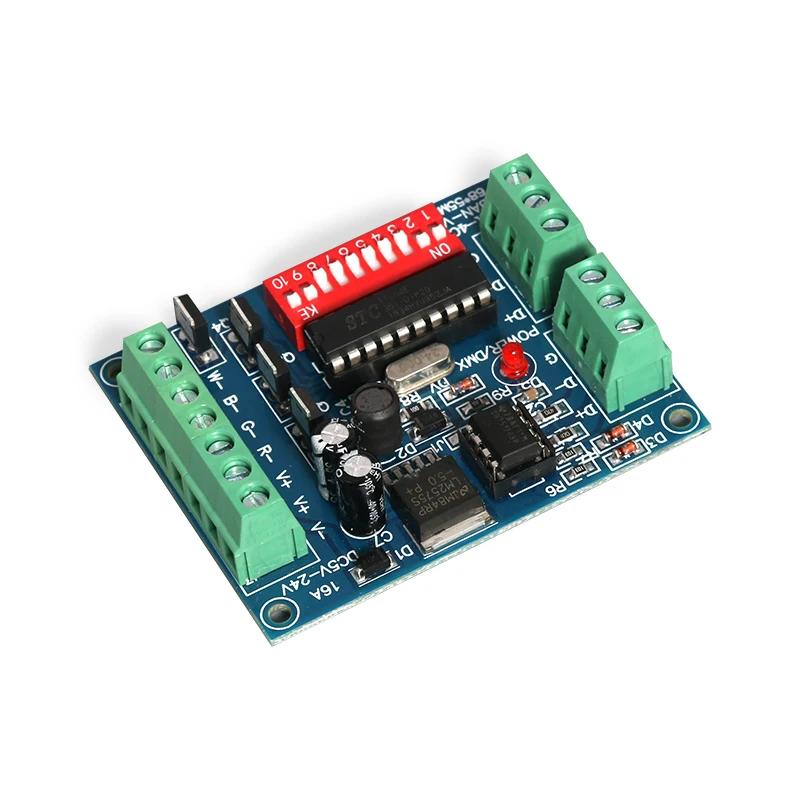 DC5 24V RGBW 4 CH выход DMX512 стандартная Плата декодера satandard DMX адресный декодер для 5050