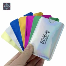 Anti portfel rfid blokowanie czytnik blokada pojemnik na kartę bankową Id etui na karty bankowe ochrona Metal kredyt uchwyt NFC Aluminium 6*9.3cm(China)