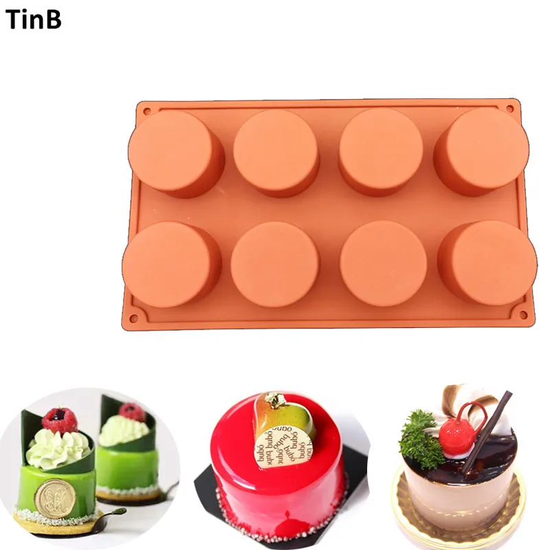 

8 Cavities Handmade Silicone Soap Mold 3d Round Resin Clay Candle Pudding Molds Chocolate Fondant Cake Mould Kitchen Baking Tool