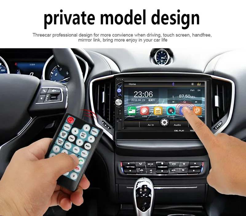 Mirror link Android 8,0 2 din автомобильное радио Авторадио 7 ''мультимедийный плеер Bluetooth handsfree FM/TF/USB камера заднего вида автомобильное радио