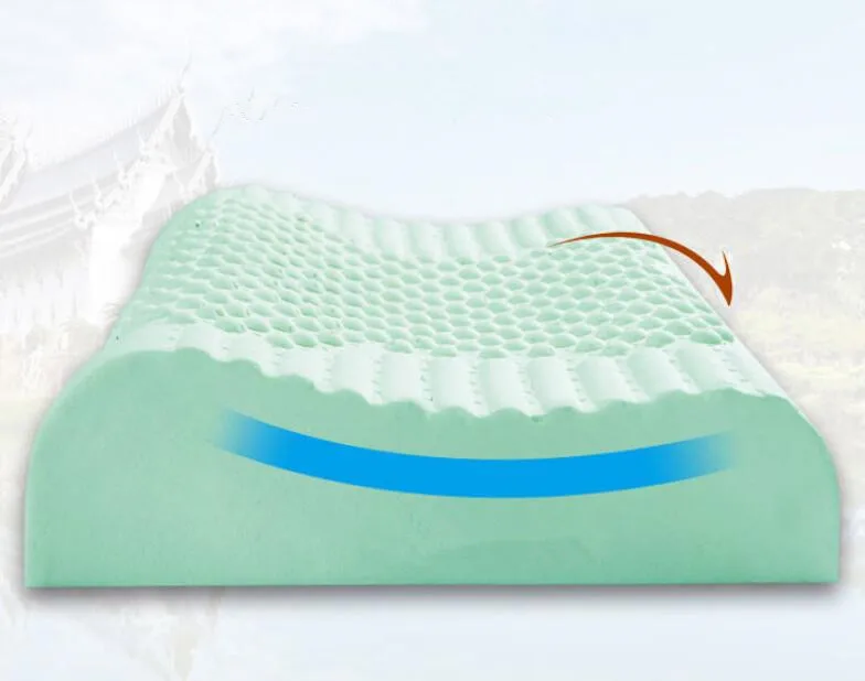 Горячая Новая высококачественная ортопедическая латексная подушка массажные спальные подушки воздушная втулка Подушка с наволочкой XH-11