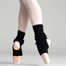 Мягкие Детские вязаные гетры для балета для девочек; цвет розовый, черный; Детские утепленные чулки с дырками;