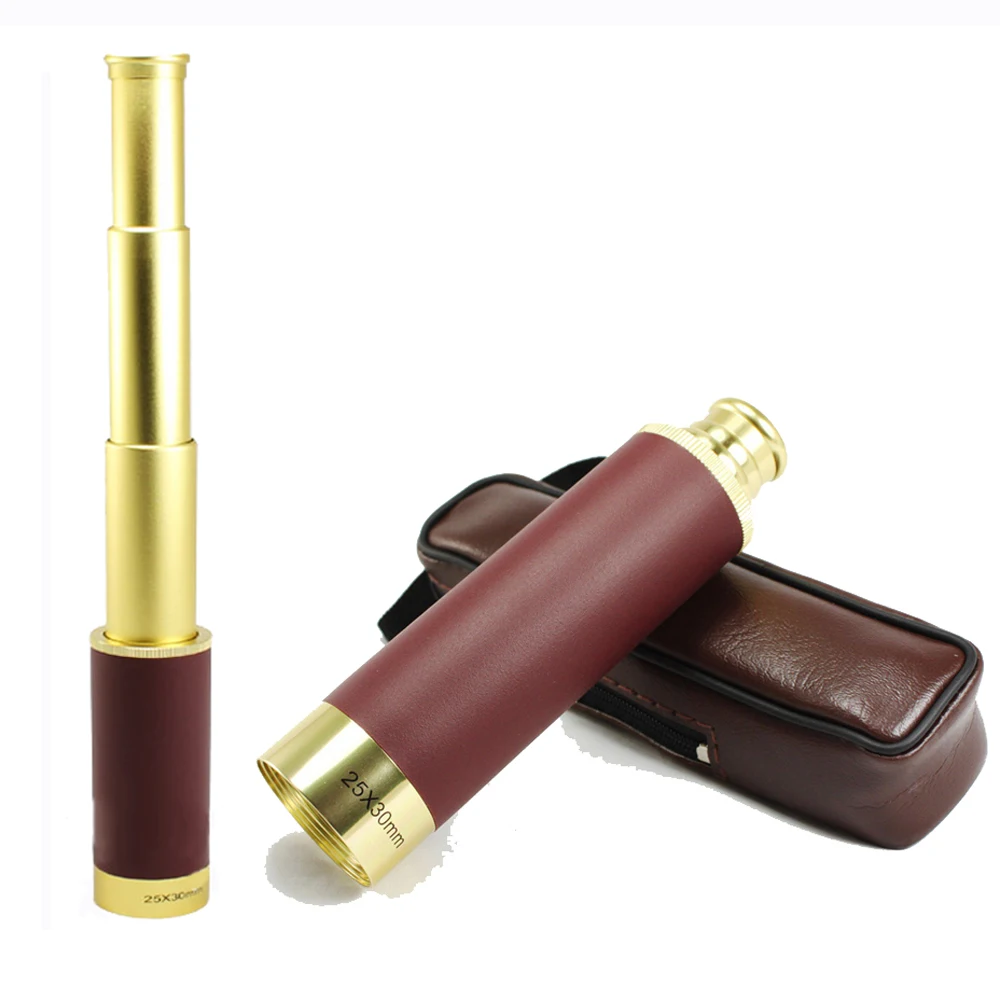 TUOBING 100% Cooper Alloy Monocular 25x30 Pirate Retractable Telescope All Optics Spotting Scope Hunting Good Vision