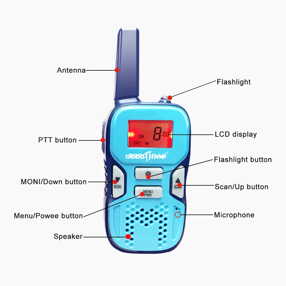 Socotran R8 детская рация мини детский радиоприемник 8 каналов PMR PMR446 VOX светодиодный фонарик 2 Пути Радио детские игрушки подарок на день рождения