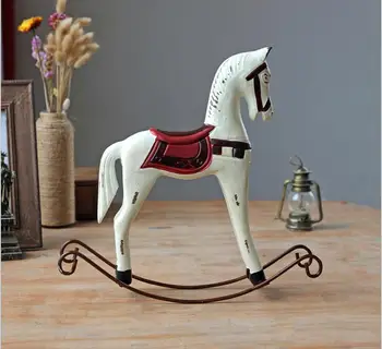 

Free Shipping!Nordic style wooden horse craft furnishing article house decoration creative figurines auspicious gift