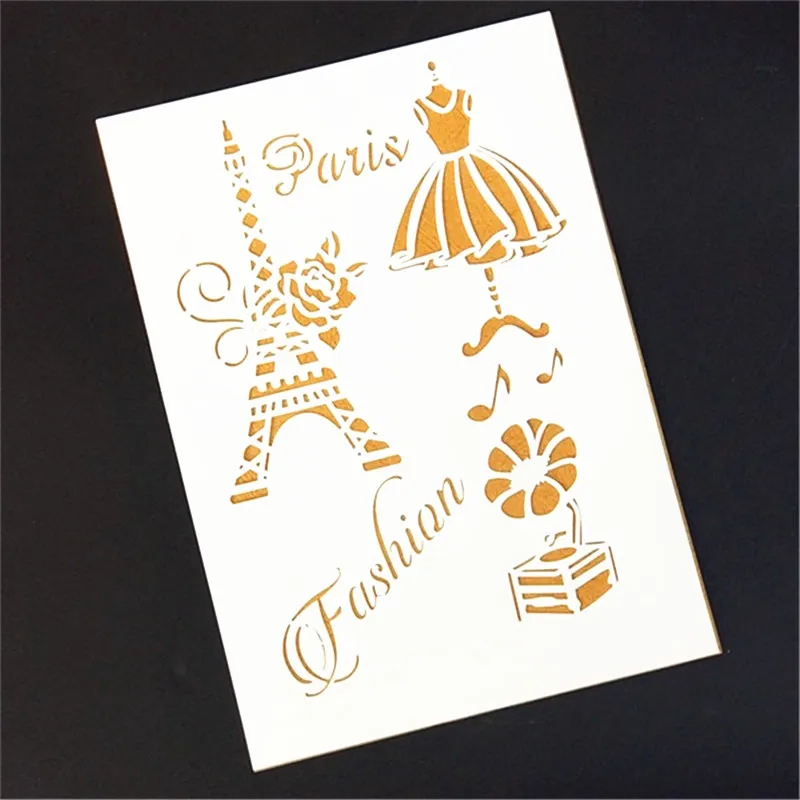 DIY Painting A4 Size Fashion Paris Design Layering Stencil Template For Wall Furniture Painting Decor Scrapbooking Stamping DIY Painting A4 Size Fashion Paris Design Layering Stencil Template For Wall Furniture Painting Decor Scrapbooking Stamping