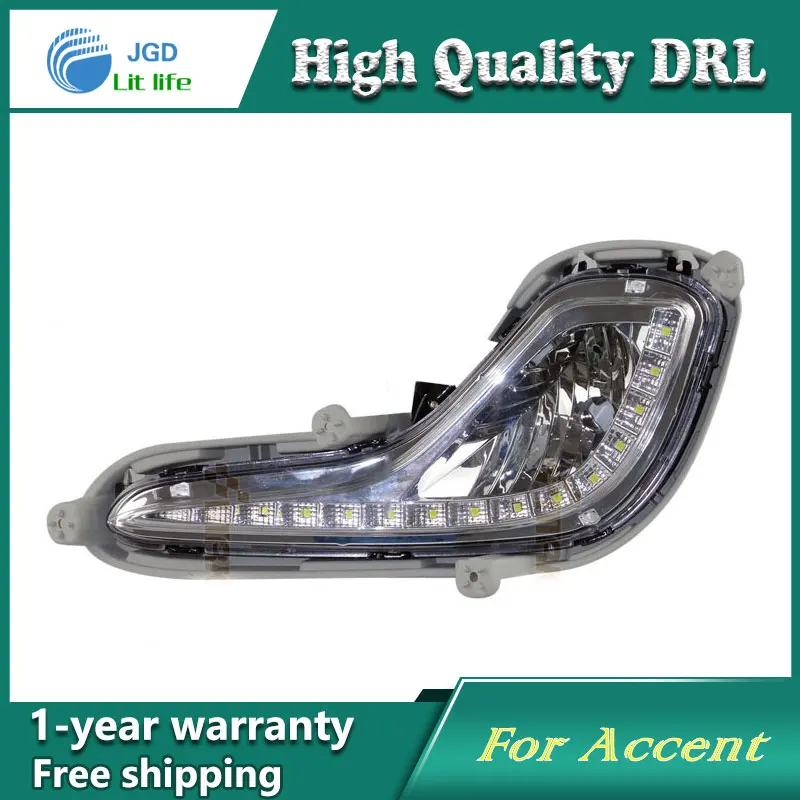 Free shipping !12V 6000k LED DRL Daytime running light case for Hyundai