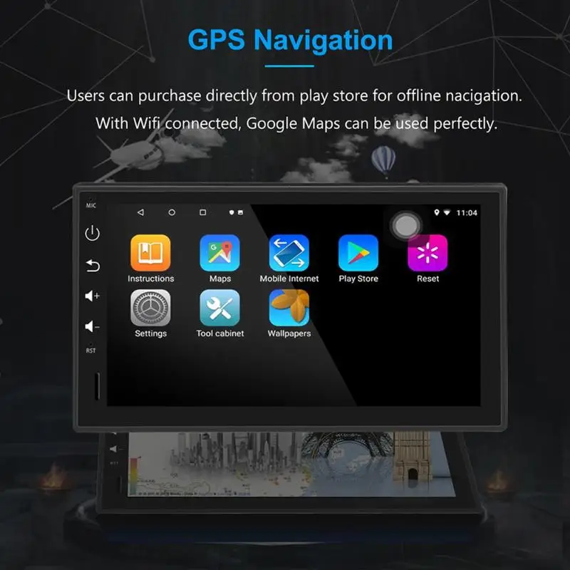 Excellent Universal Car Multimedia Player 2 Din Android 8.1 Car Radio Octa Core Stereo 4G+32G GPS Stereo WIFI Bluetooth RDS Audio 6