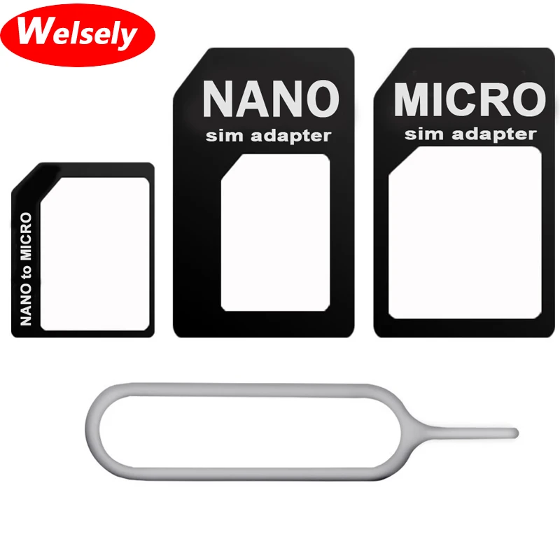 4 в 1 Преобразование Nano sim-карты микро стандартный адаптер для iPhone8 x 7 5S 6 6s Plus SE 5C xiaomi