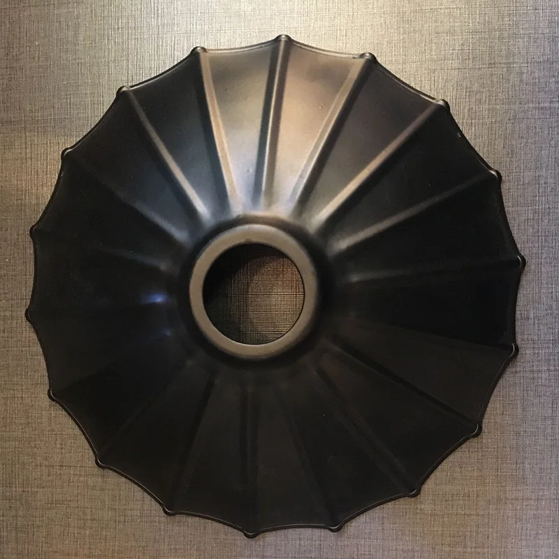 Винтажный абажур для лампы накаливания D250mm * H55mm E27 черный Эдисона с отделкой
