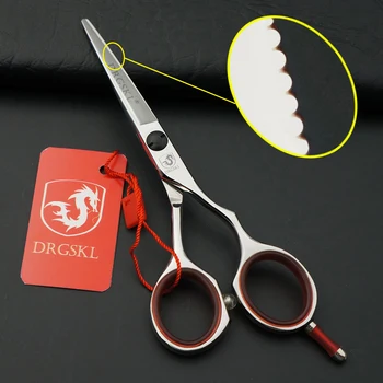

DRGSKL superior 440C Serrated hair cut scissors 5.0 inch hair modelling scissors barber hairdressing hair shears Rubber ring